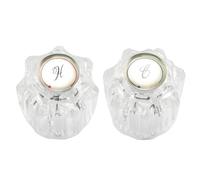 PURPLELILY Campers Bathroom Faucet Knobs Replacement Set Acrylic 2Pieces Accessory for Hot Cold Water Control in Campers Sinks Easy Installion Shower Knobs