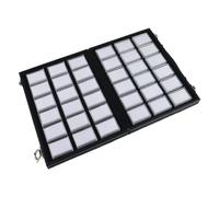PURPLELILY Clear Rectangular Jewelry Box with Leather Handle Displaying Organizers Suitable for Organizing Rings Bracelets Portable Jewelry Storage Box