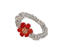 PURPLELILY Colorful Beaded Rings Elastic Adjustable Designs Flower Rings Accessory For A Individualized Fit And Fashion Statement Beaded Adjustable