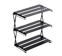 PURPLELILY Desktop Storage Rack Camping Display Folding Metal Aluminum Alloy Folding Shelf Multiple Tiers Storage Rack