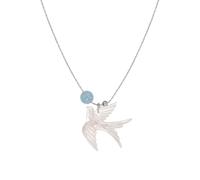 PURPLELILY Elegant Swallow Bead Necklace New Chinese Clavicle Chain User Friendly Alloy Resin Jewelry for Women Daily Wear