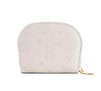 PURPLELILY Elegant Women PU Wallet with Embossed Bows Bear Pattern Compact Card Holder Coin Purse for Easy Storage and Daily Use Compact Card Holder for Shopping