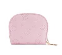 PURPLELILY Elegant Women PU Wallet with Embossed Bows Bear Pattern Compact Card Holder Coin Purse for Easy Storage and Daily Use Compact Card Holder for Shopping