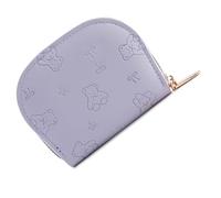 PURPLELILY Elegant Women PU Wallet with Embossed Bows Bear Pattern Compact Card Holder Coin Purse for Easy Storage and Daily Use Compact Card Holder for Shopping