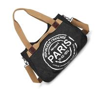 PURPLELILY Fashionable Canvas Crossbody Bag For Women Multipurpose Letters Print Large Capacity Shoulder Handbag For Everyday Use Trendy Letter Print Bag