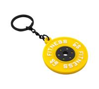 PURPLELILY Fitness Barbell Keychain Rubber Gym Rings With 45lb Weight Plate Simulation Dumbbell Plate Keychain For Athletes