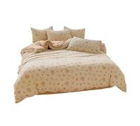 PURPLELILY Gentle Cotton Bedding Set Comfortable Breathable 4 Pieces Nursery for Toddler Room Home Nursery Easy Caring Family