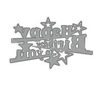 PURPLELILY Happy Birthday Stamps Cut Dies For Card Making Birthday Stamp Creative Cutting Tool Art Craft Decorations Word Cutting For Card Making