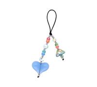 PURPLELILY Heart Bead Keychain Beaded Phone Chain With Colorful Beads Resin Texture Suitable For Daily Use And Special Occasions Trendy Phone Pendant