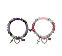 PURPLELILY Heart Couple Bracelets Easy to Use Clasp Ensures Secure Fit for Anniversaries Valentines Day and Everyday Wear Relationship Symbol Jewelry