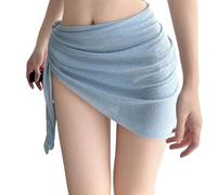 PURPLELILY Lightweight Sheer Beach Coverup Wrap Skirt Adjustable Waist for Poolside Lounging Getaways Polyester Wrap Skirt