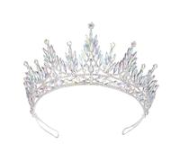 PURPLELILY Luxurious Crowns Hair Hoop Heavy Duty Birthday Party Elegant Pageant Water Drop Crystal Girl Wedding Costume Headwear Wedding Crown
