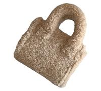 PURPLELILY Multifunctional Furry Shoulder Bag Fashionable Women Small Handbag Soft Plush Crossbody Bag Faux Lambwool Satchel Purse Faux Lamb Wool Handbag