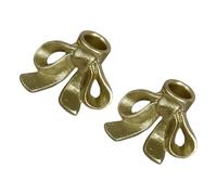 PURPLELILY Pack Of 2 Cast Iron Bow Base Candle Holders Candlestick For Wedding Decoration And Elegant Table Candlestick