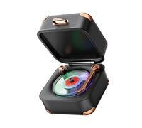 PURPLELILY Portable Bluetooth-compatible Sound Box with 10Hrs Playing Time Vintaged Turntable Design for Outdoor Travel Home Use Vintaged Portable Bluetooth-compatible