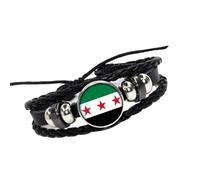 PURPLELILY Practical Sturdy PU Leather Wristband Featuring The New Syrian Flags Designs Accessory for Daily Wear Stylish Outfits Cultural