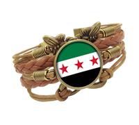 PURPLELILY Practical Sturdy PU Leather Wristband Featuring The New Syrian Flags Designs Accessory for Daily Wear Stylish Outfits Cultural