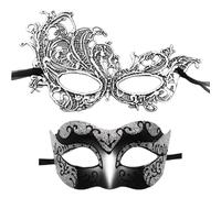 PURPLELILY Set Of 2 Elegant Party Accessory Luxurious His And Hers Half Face For Costume And Themed Event