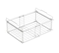 PURPLELILY Stackable Chest Freezer Container With Handle Metal Refrigerator Storage Basket Practical Fridge Organization Systems Adjustable Length Freezer Container