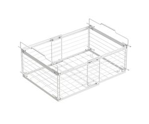 PURPLELILY Stackable Chest Freezer Container With Handle Metal Refrigerator Storage Basket Practical Fridge Organization Systems Adjustable Length Freezer Container