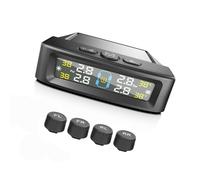 PURPLELILY TPMS Tire Pressure Systems Car Alarm Systems Solar USB Powered 4 Sensors Digital Display Car Tpms