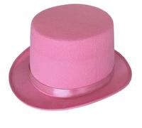 PURPLELILY Trilby Hat for Gentlemen Magicians Carnivals Trilby Hat Thicken Flat Top Hat for Gentlemen Casual Gathering Pink