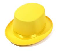 PURPLELILY Trilby Hat for Gentlemen Magicians Carnivals Trilby Hat Thicken Flat Top Hat for Gentlemen Casual Gathering Yellow