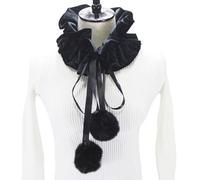 PURPLELILY Tulle Ruffled Neck Collar Clown Pom Pom Choker Ruffle Medieval Victorian Costume Ruff Ruffle Layered Clown