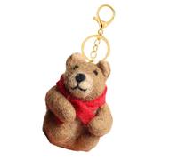 PURPLELILY Unique Brown Bear Keychain Felt Animal Pendant Keyring Accessory Fashionable Holder Bag Decoration For Women Student Accessories