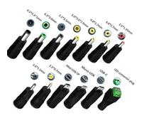 PURPLELILY USB To 5.5x2.1mm Power Adapter Cable With 13Pcs Interchangeable Connectors For Speakers LED Light Router Electronic Type C Charging Cable