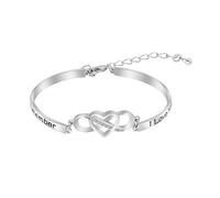 PURPLELILY Women Elegant Heart Link Bangles Bracelets for Women Girls for Heart Symbol Charm Fashion Jew Chain Bangle