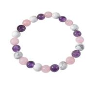 Purpleness and Blue Gemstones Natural Crystal Turquoise Stone Handcrafted Gift Adjustable Amethyst Unique Amethyst Howlite Jewelry