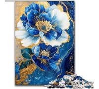 Purples And Teals Floral Art 1000 Pieces Jigsaw Puzzles For Teens And Adults, Stress Reliever Staycation Kill Time Parent-child Interaction (26x38cm)