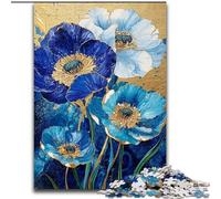 Purples And Teals Floral Art Adult Jigsaws 1000 Pieces Difficult, Suitable for Ages 14 And Up Family Fun It Is Ideal As A Gift for The Whole Family (26x38cm)