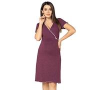 Purpless Maternity 2in1 Pregnancy and Nursing Nightdress for Pregnant and Breastfeeding Women 1055n (UK 12, Plum Melange)