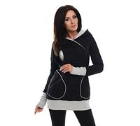 Purpless Maternity 2in1 Pregnancy Nursing Sweatshirt Hoodie Pregnant Breastfeeding Woman Hooded Top 9056 (8, Black)