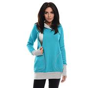 Purpless Maternity 2in1 Pregnancy Nursing Sweatshirt Hoodie Pregnant Breastfeeding Woman Hooded Top 9056 (12, Turquoise)