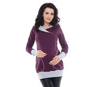 Purpless Maternity 2in1 Pregnancy Nursing Sweatshirt Hoodie Pregnant Breastfeeding Woman Hooded Top 9056 (10, Plum)
