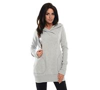 Purpless Maternity 2in1 Pregnancy Nursing Sweatshirt Hoodie Pregnant Breastfeeding Woman Hooded Top 9056 (8, Light Gray Melange)