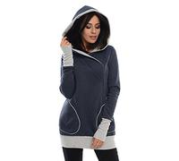 Purpless Maternity 2in1 Pregnancy Nursing Sweatshirt Hoodie Pregnant Breastfeeding Woman Hooded Top 9056 (8, Navy Melange)