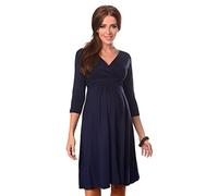Purpless Maternity Classic Pregnancy Dress Vneck A line 4400 (UK, Numeric, 8, Regular, Regular, Navy)