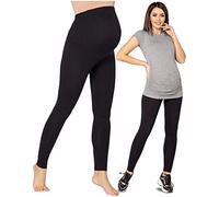 Purpless Maternity Pregnancy Leggings Belly Support Stretchy Long Over Bump Cotton Trousers for Pregnant Women 1025 (8, Black)
