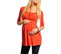 Purpless Maternity Pregnancy Tunic Top for Pregnant Women Casual for Mum to Be 5006 (14, Red)