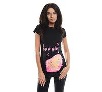 Purpless Maternity Top Pregnancy T-Shirt Tee Pregnant Women Slogan Print It's a Girl 2001 (10, Black)