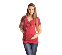 Purpless Maternity V Neck Twist Knot Front Pregnancy Top Blouse for Pregnant Women 6065