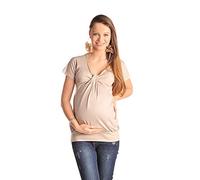 Purpless Maternity V Neck Twist Knot Front Pregnancy Top Blouse for Pregnant Women 6065