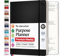 Purpose Planner B5 Undated Monthly Weekly Daily Productivity Journal 2024 Life Health Goal Setting Business Tool for Professionals Moms Academic Student Organizer Notebook (7.5”x9.8” Black Softcover)