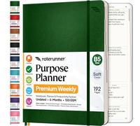 Purpose Planner B5 Undated Monthly Weekly Daily Productivity Journal 2024 Life Health Goal Setting Business Tool for Professionals Moms Academic Student Organizer Notebook (7.5”x9.8” Green Softcover)