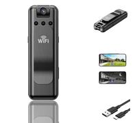 Purposean Camera, Infrared Night Vision Portable Recorder, 1080p Rechargeable Mini Body Camera with Night Vison&Rotating Lens, Noise Reduction Recorder Clip on with Wifi (1PC)