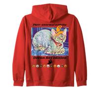 Purr-anormal activity: Devon Rex edition funny Halloween Zip Hoodie
